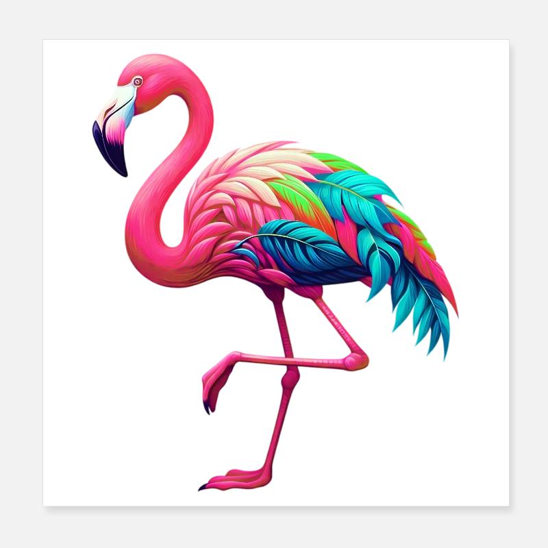 Flamingo Poster 20x20 cm