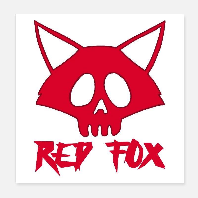 Rotfuchs Schädel Poster 20x20 cm