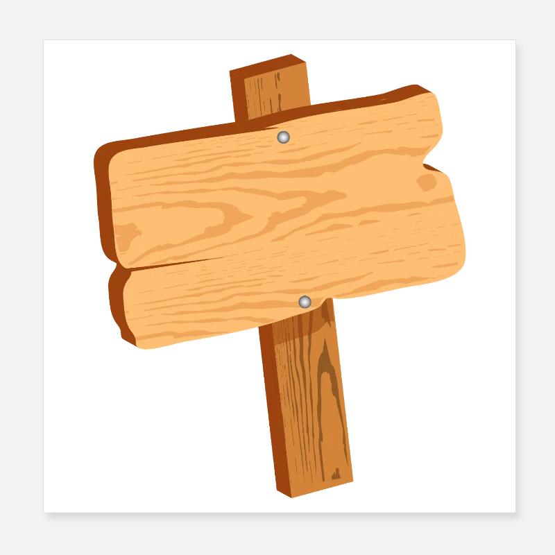 Panneau rustique en aspect bois sans texte Poster 20 x 20 cm