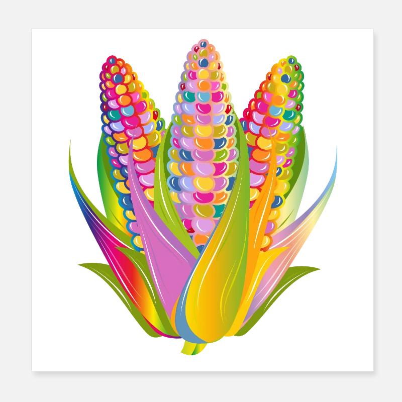 Conception colorée de maïs végétal dans le style pop art Poster 20 x 20 cm