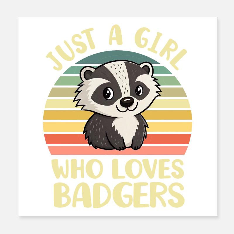 Badger Poster 8" x 8" (20x20 cm)