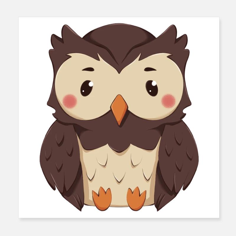 Hibou Poster 20 x 20 cm