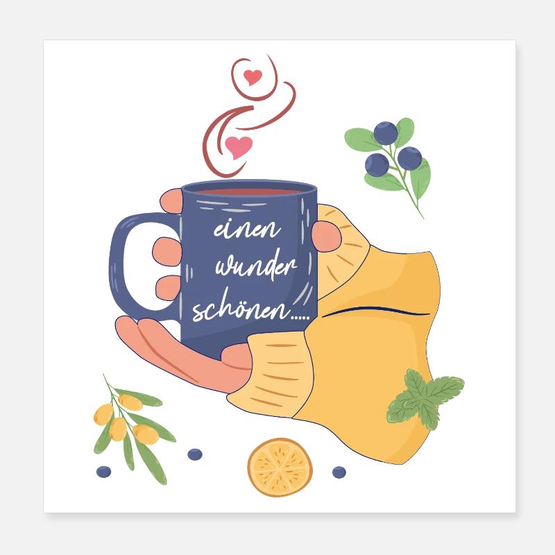 Bonjour Poster 20 x 20 cm