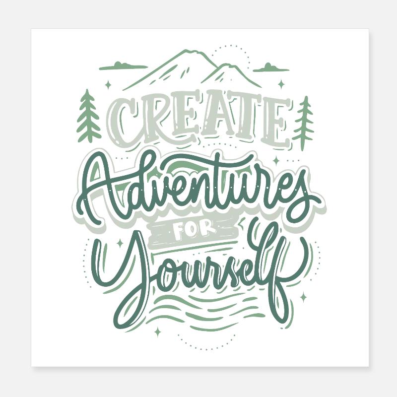Create Adventures for Yourself – Vintage Spruch Poster 20x20 cm