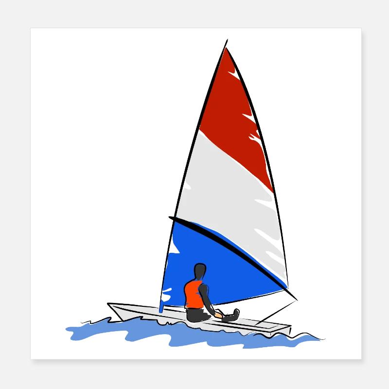 Segelboot Poster 20x20 cm