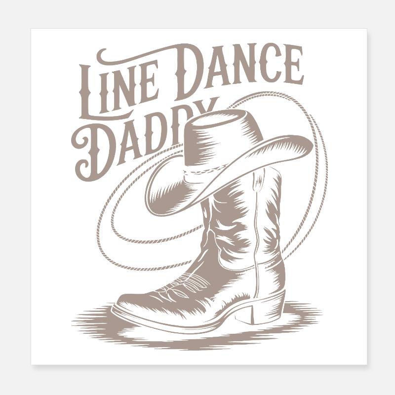Line Dance Daddy Poster 20x20 cm