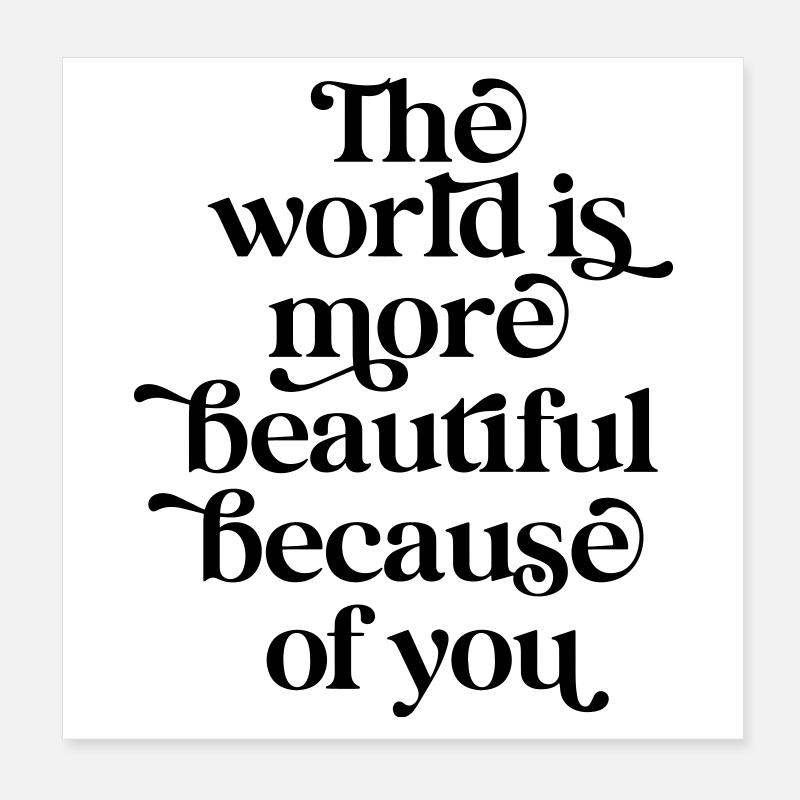 Le monde plus beau - Valentine Romantic Black Poster 20 x 20 cm