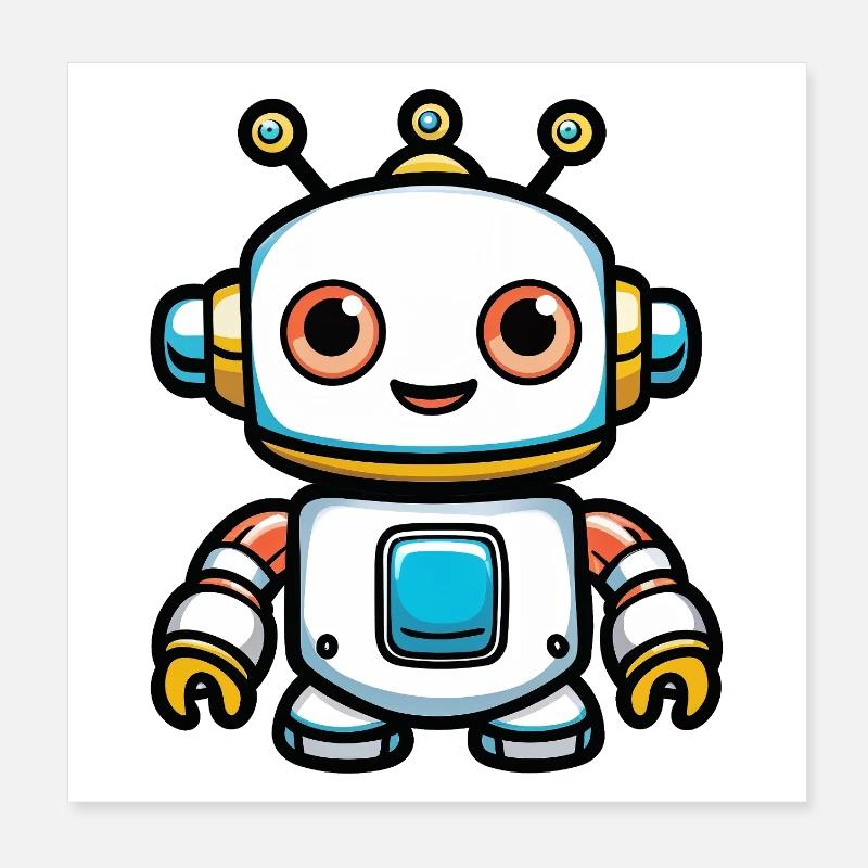 Petit dessin animé Robohero Poster 20 x 20 cm