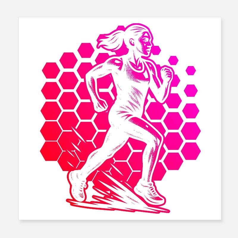 Modernes Running Artwork Poster 20x20 cm
