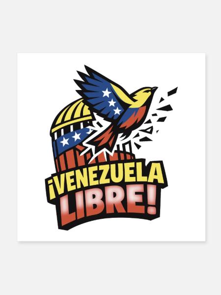 Freies Venezuela - Poster 20x20 cm - Weiß - Vorne