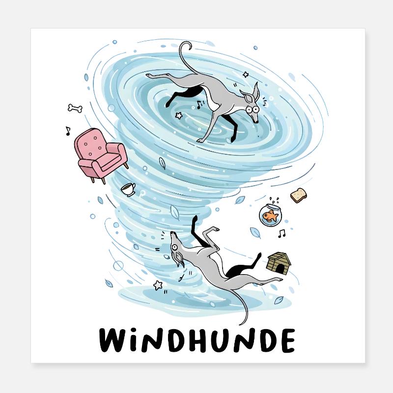 Greyhounds Poster 20 x 20 cm