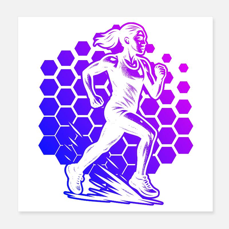 Modernes Running Artwork Poster 20x20 cm