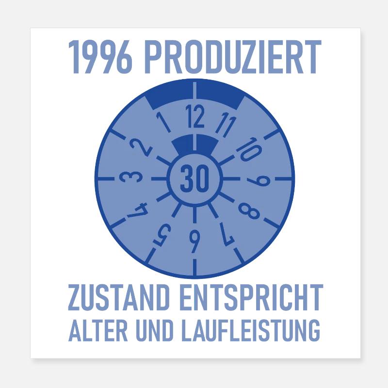 1996 Born 30th Birthday Car Tuning Poster 8" x 8" (20x20 cm)