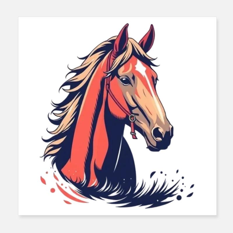 Pferd Pferdekopf  Poster 20x20 cm