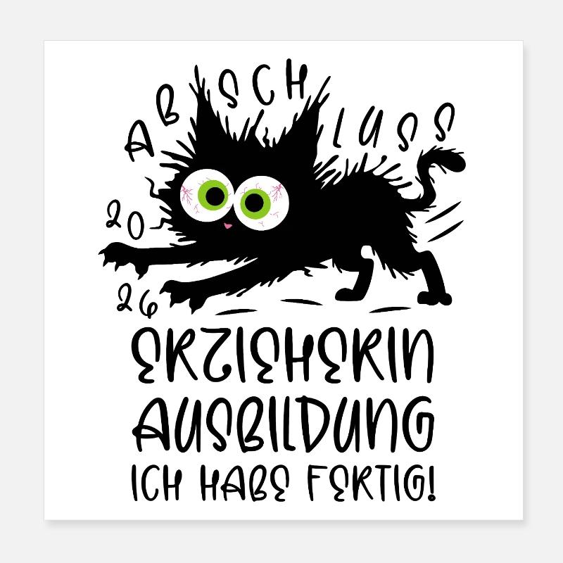 Kindergarten teacher training 2026 I'm done! Cat Poster 8" x 8" (20x20 cm)