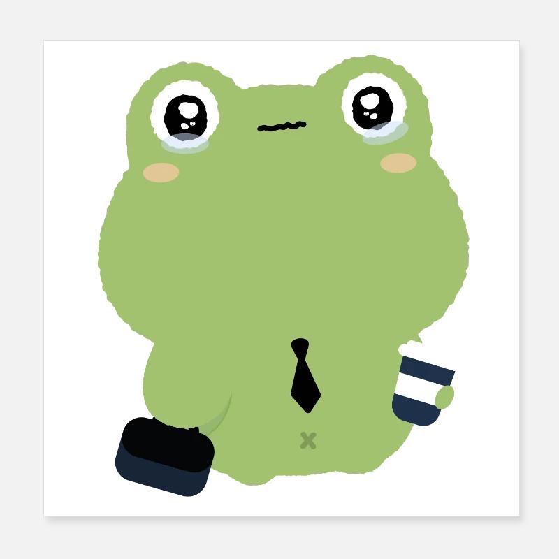 Grenouille fatiguée en cravate Poster 20 x 20 cm