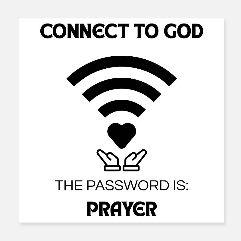 Connectez-vous à Dieu - Prière moderne et conception de la foi Poster 20 x 20 cm