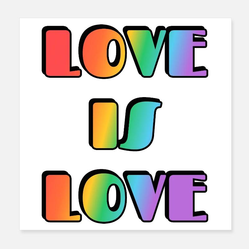 L’amour, c’est l’arc-en-ciel Poster 20 x 20 cm