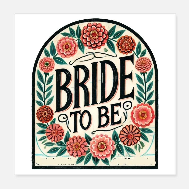 Signe floral de la future mariée Poster 20 x 20 cm