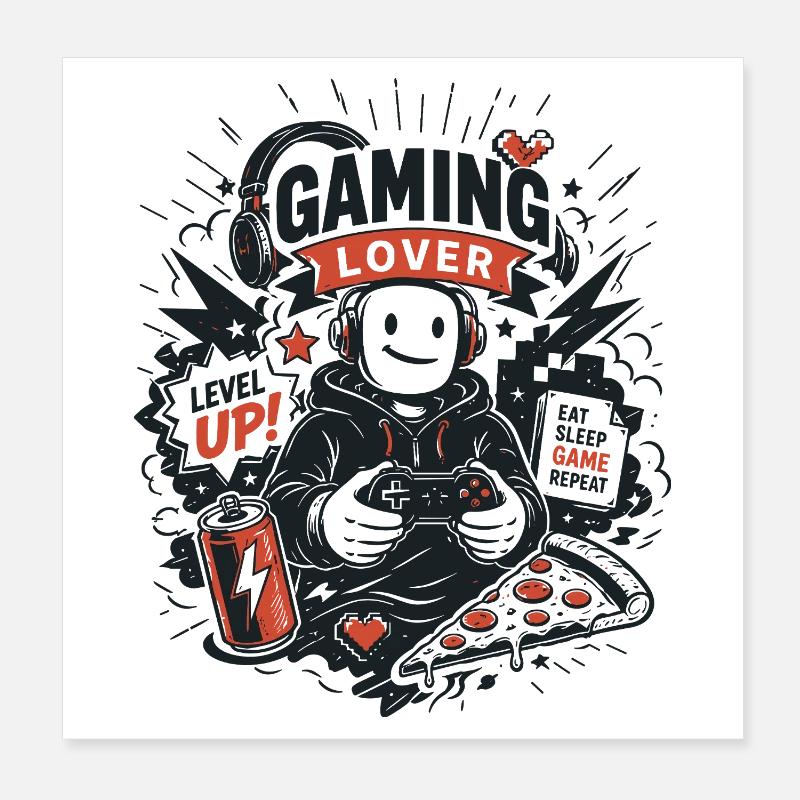 Gaming Lover Retro Arcade Poster 20 x 20 cm