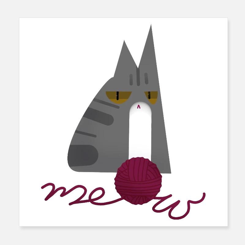 Chaton (gris) Poster 20 x 20 cm
