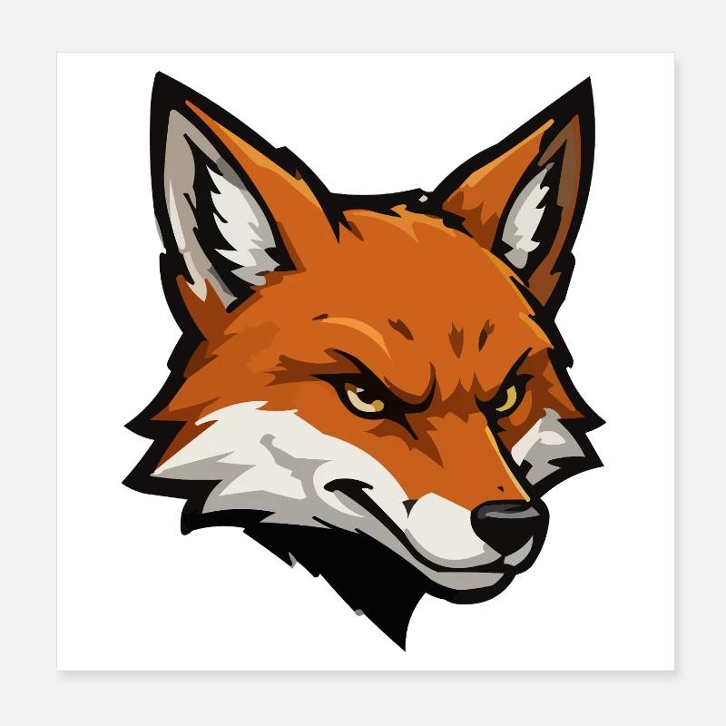 Fox head vector illustration Poster 8" x 8" (20x20 cm)