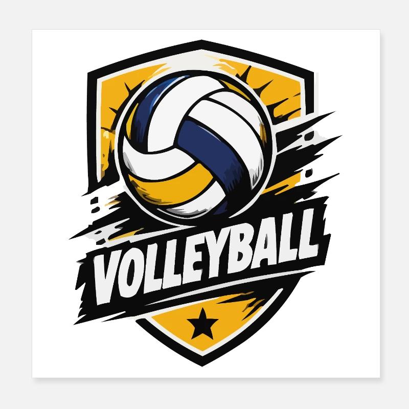 Punching Power Volleyball Shield Poster 8" x 8" (20x20 cm)