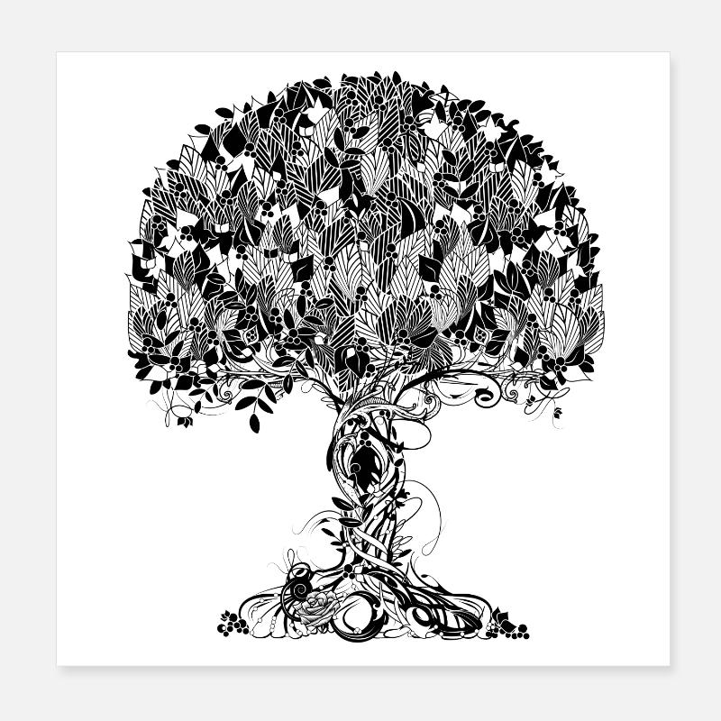 Fantasie Baum Poster 20x20 cm