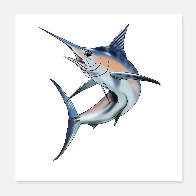 Speerfisch Poster 20x20 cm