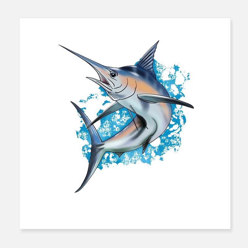 Speerfisch Poster 20x20 cm