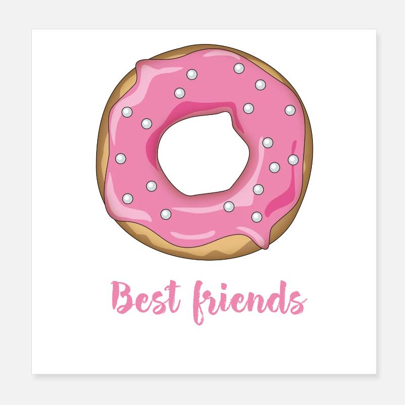 Beignets préférés doux grignotage rose suçage lo Poster 20 x 20 cm