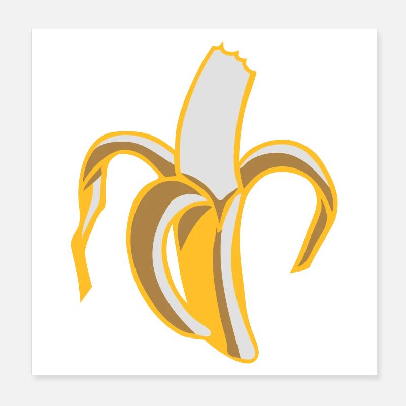 a half-eaten banana Poster 8" x 8" (20x20 cm)