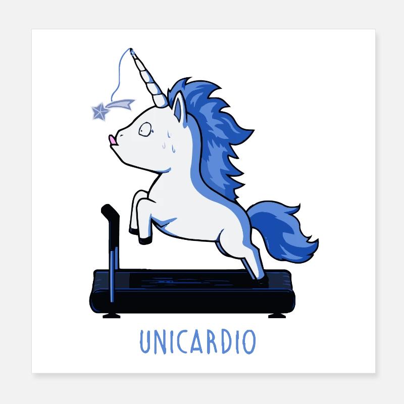 unicardio endurance unicorn treadmill Poster 8" x 8" (20x20 cm)