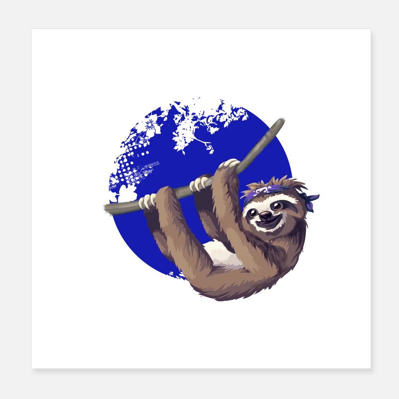sloth make it slow paresseux lent Nerd pc chill Poster 20 x 20 cm