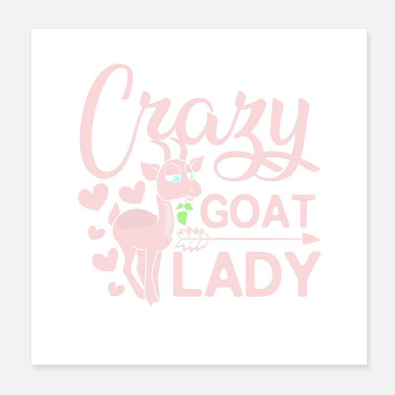 Crazy goat lady Poster 8" x 8" (20x20 cm)