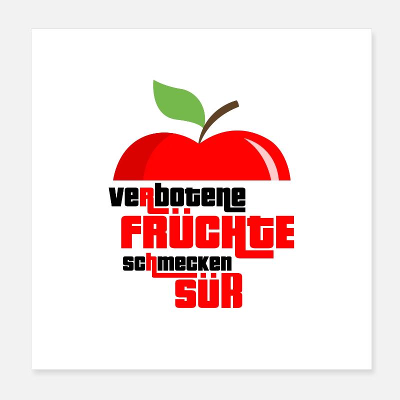 Obst Früchte Geschenkidee Früchte Funsprüche Obst Poster 20x20 cm