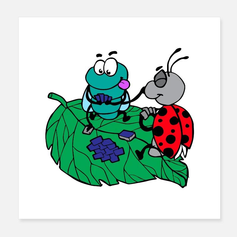 funny animals plants fruit vegetables children's motifs Poster 8" x 8" (20x20 cm)