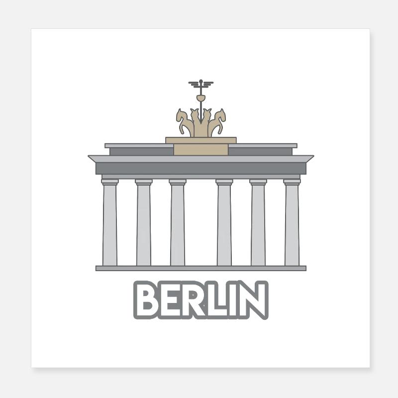 Sightseeing Brandenburg Gate Berlin Poster 8" x 8" (20x20 cm)