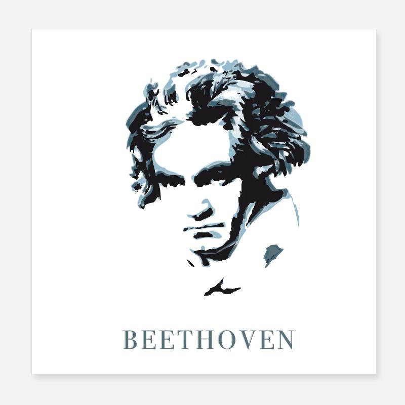 beethoven eccentric genius music deaf composer f Poster 8" x 8" (20x20 cm)