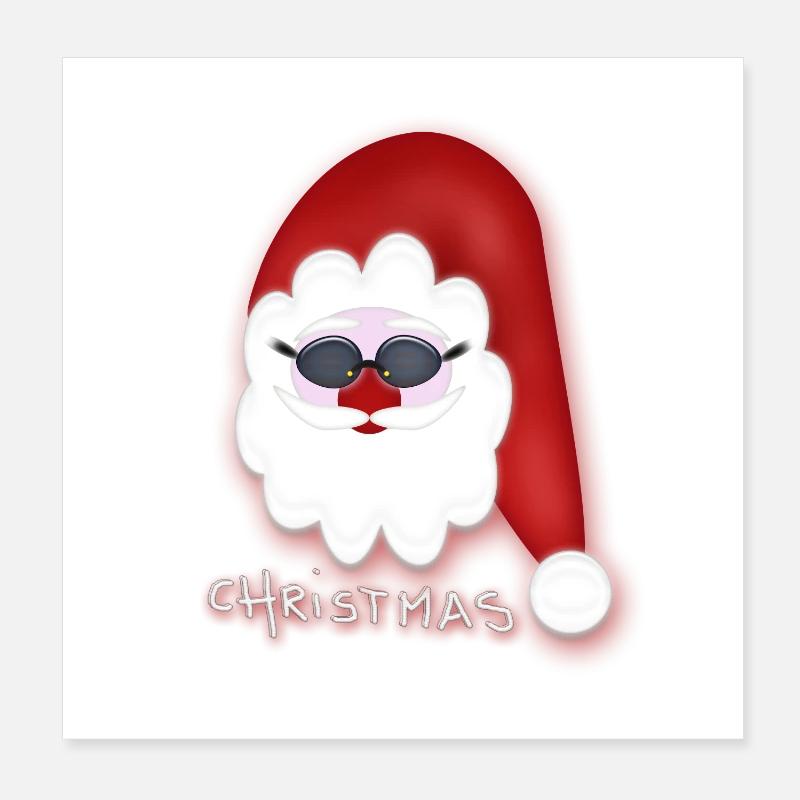 Christmas - cooler Weihnachtsmann Poster 20x20 cm