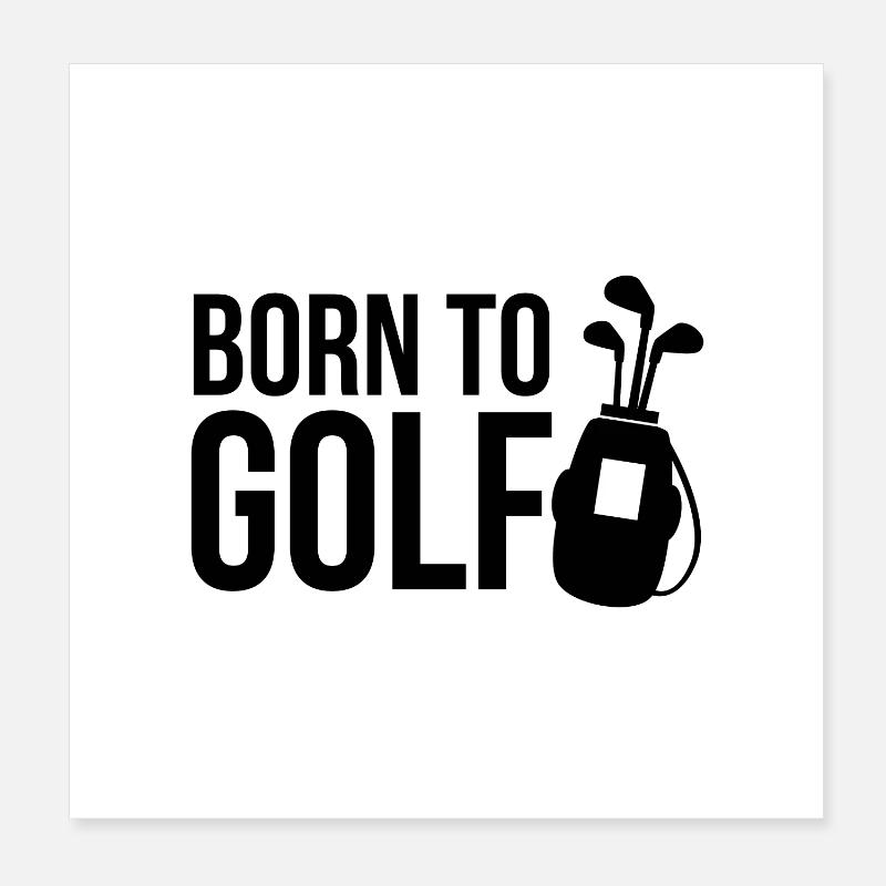 Golf golfen Golfschläger Caddy Geschenk Golfshirt Poster 20x20 cm