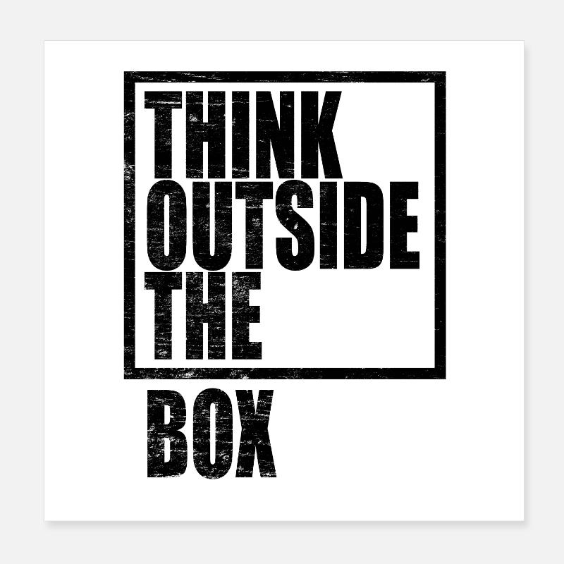 Think Outside The Box / Design Thinking Poster 20x20 cm