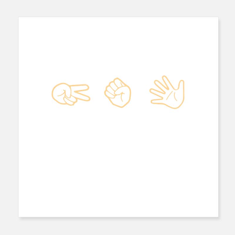 Schere Stein Papier  Poster 20x20 cm