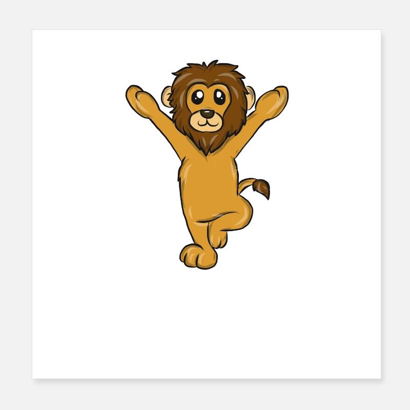 Lion Poster 20 x 20 cm