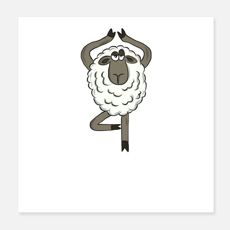Animaux drôles - moutons Poster 20 x 20 cm