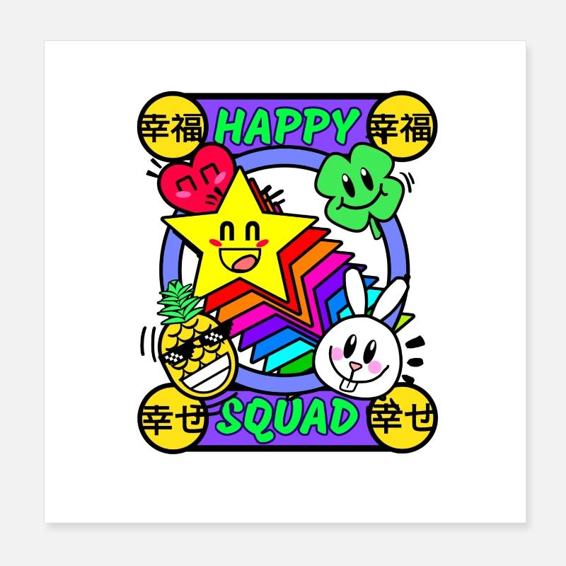 Happy Squad Star Poster 8" x 8" (20x20 cm)