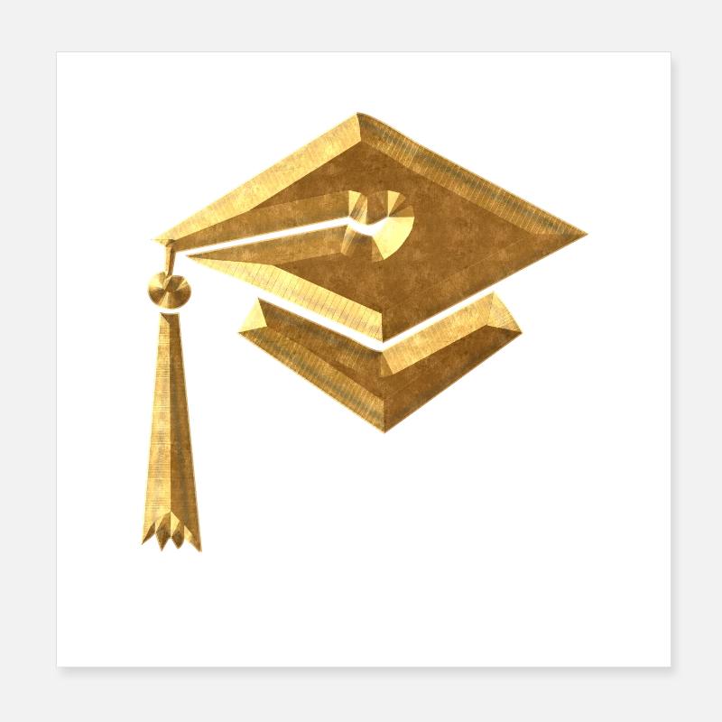 Student hat - Poster 8" x 8" (20x20 cm) - white
