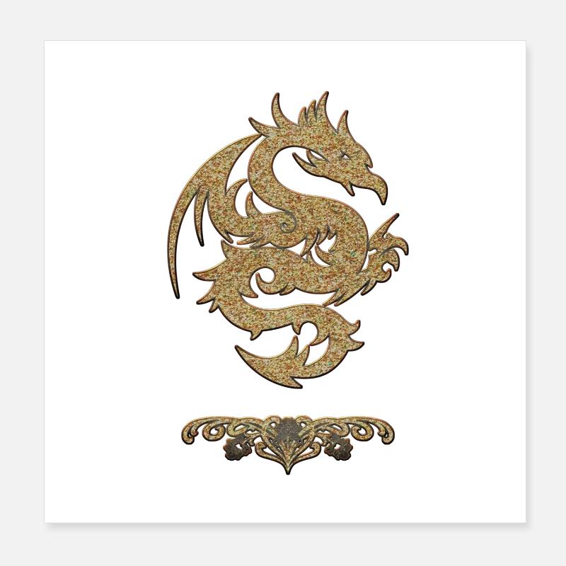 Wundervoller chinesischer Drache Poster 20x20 cm