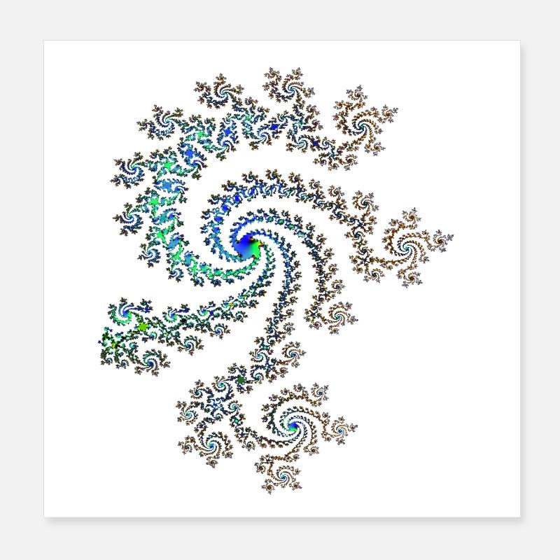 Digitale Spiralfraktal Muster Poster 20x20 cm