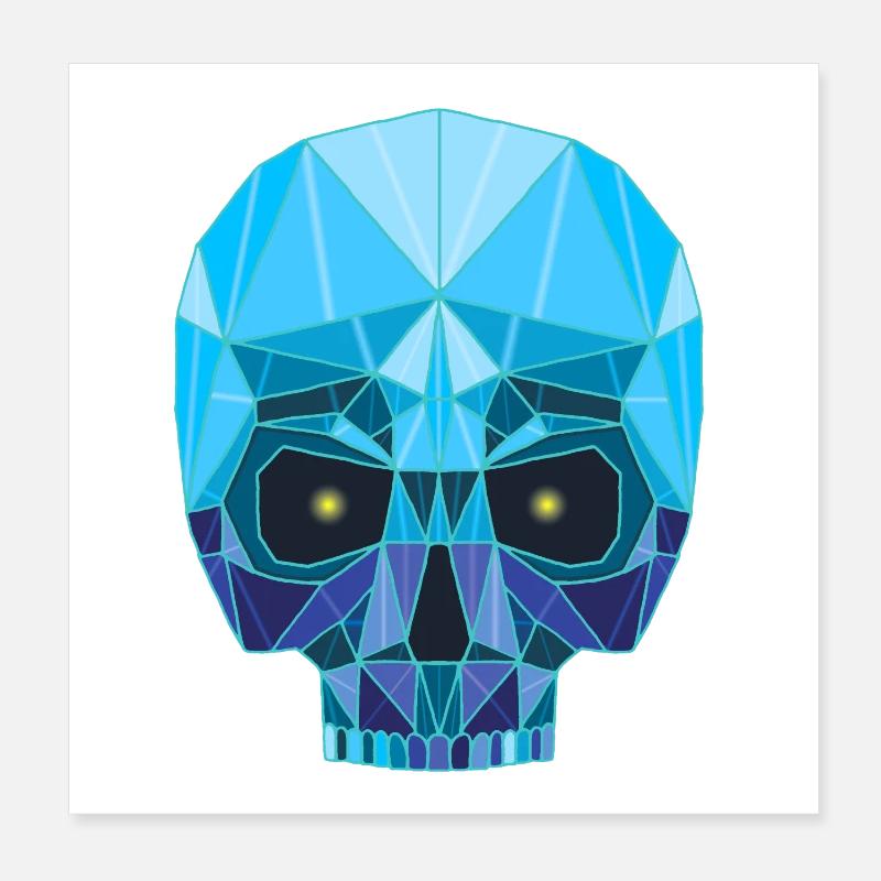 Tête de mort saphir Poster 20 x 20 cm